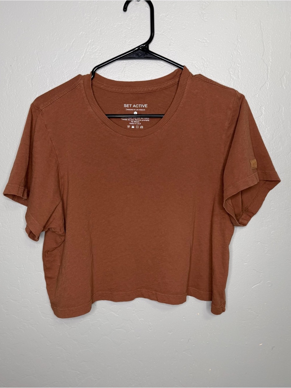 SET Active Women’s Brown 100% Cotton Crop Top Sz XL